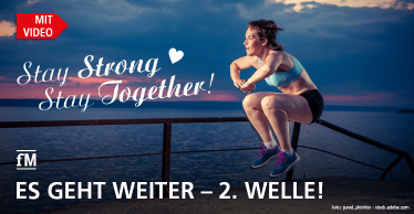 Solidaritäts-Video-Clip der Initiative deutscher Fitnessunternehmen unter dem Slogan 'Stay Strong – Stay Together!' – zweite Welle