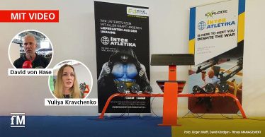 #StandWithUkraine: Fitnessgeräte aus der Ukraine auf der FIBO in Köln – Video-Interviews mit Yuliya Kravchenko, Export Managerin Inter Atletika, und David von Hase, Geschäftsführer DHZ Fitness Europe.